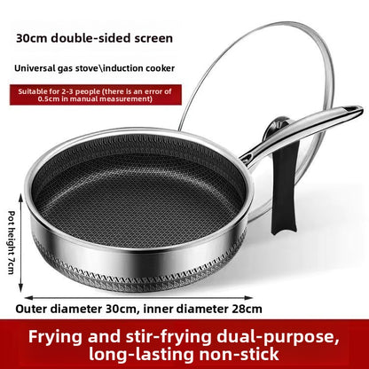 Household stainless steel frying pan