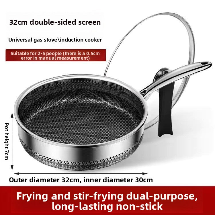 Household stainless steel frying pan
