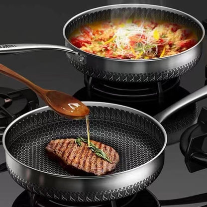 Household stainless steel frying pan