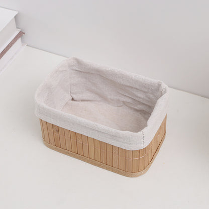 Household straw-woven desktop storage basket