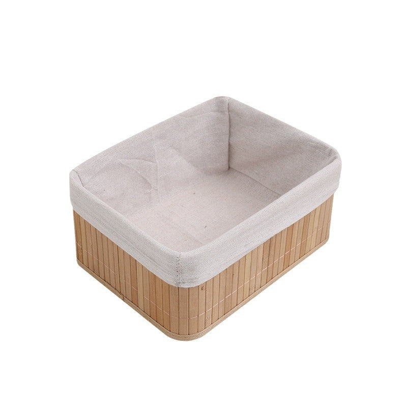 Household straw-woven desktop storage basket