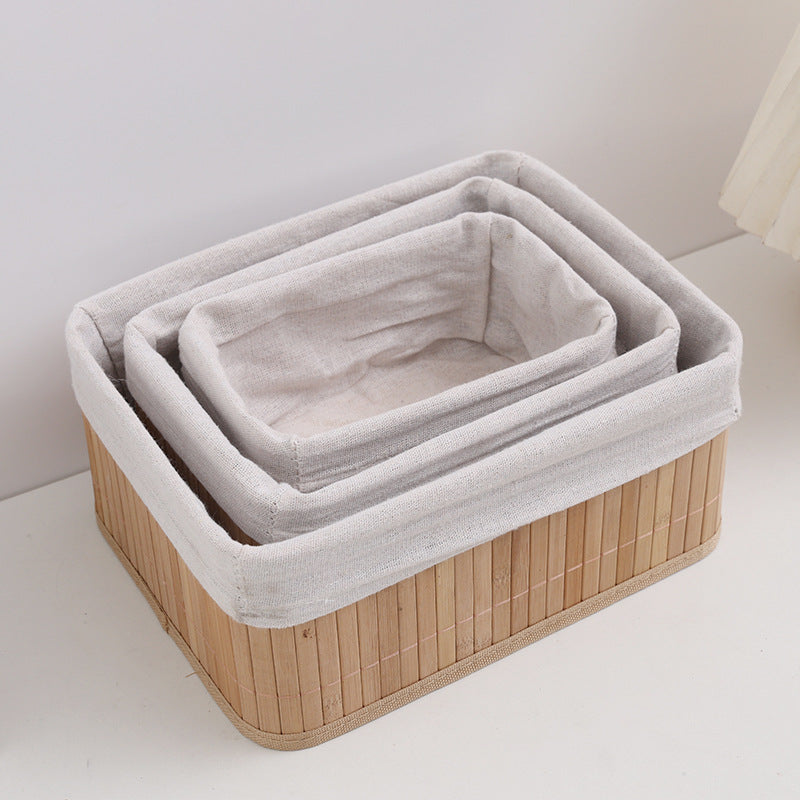 Household straw-woven desktop storage basket