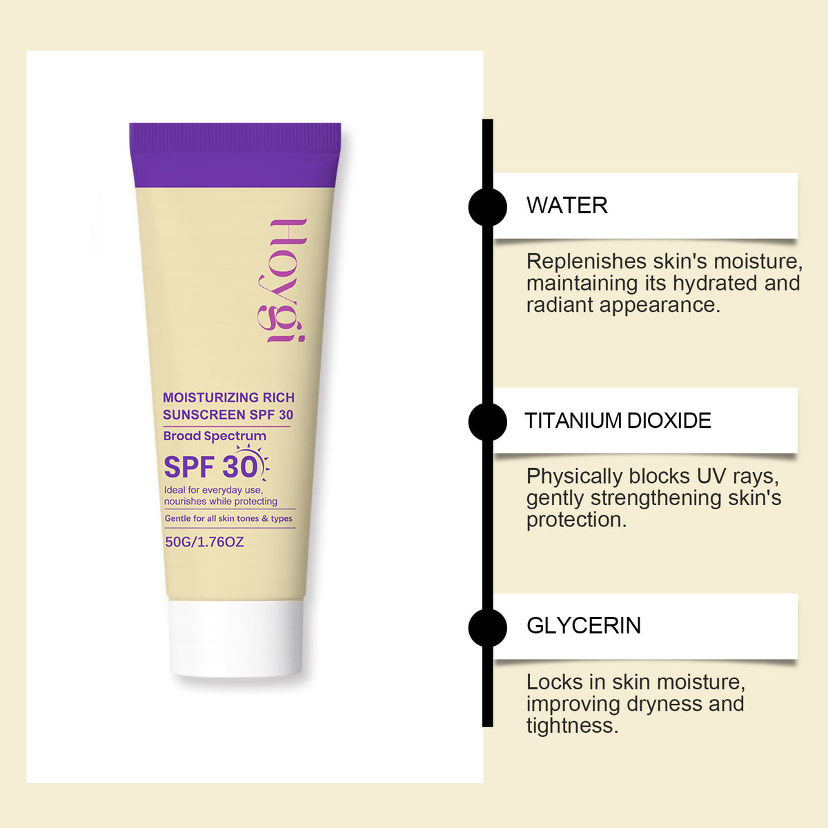 Hoygi Moisturizing Protective Cream Lightweight Daily Skin Barrier