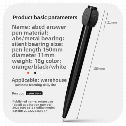 HPO Answer Pen Decompression Rotating Neutral Rotating Pen ABCD Choosing Difficult Meeting Boring to Spend Time Rotating Pen