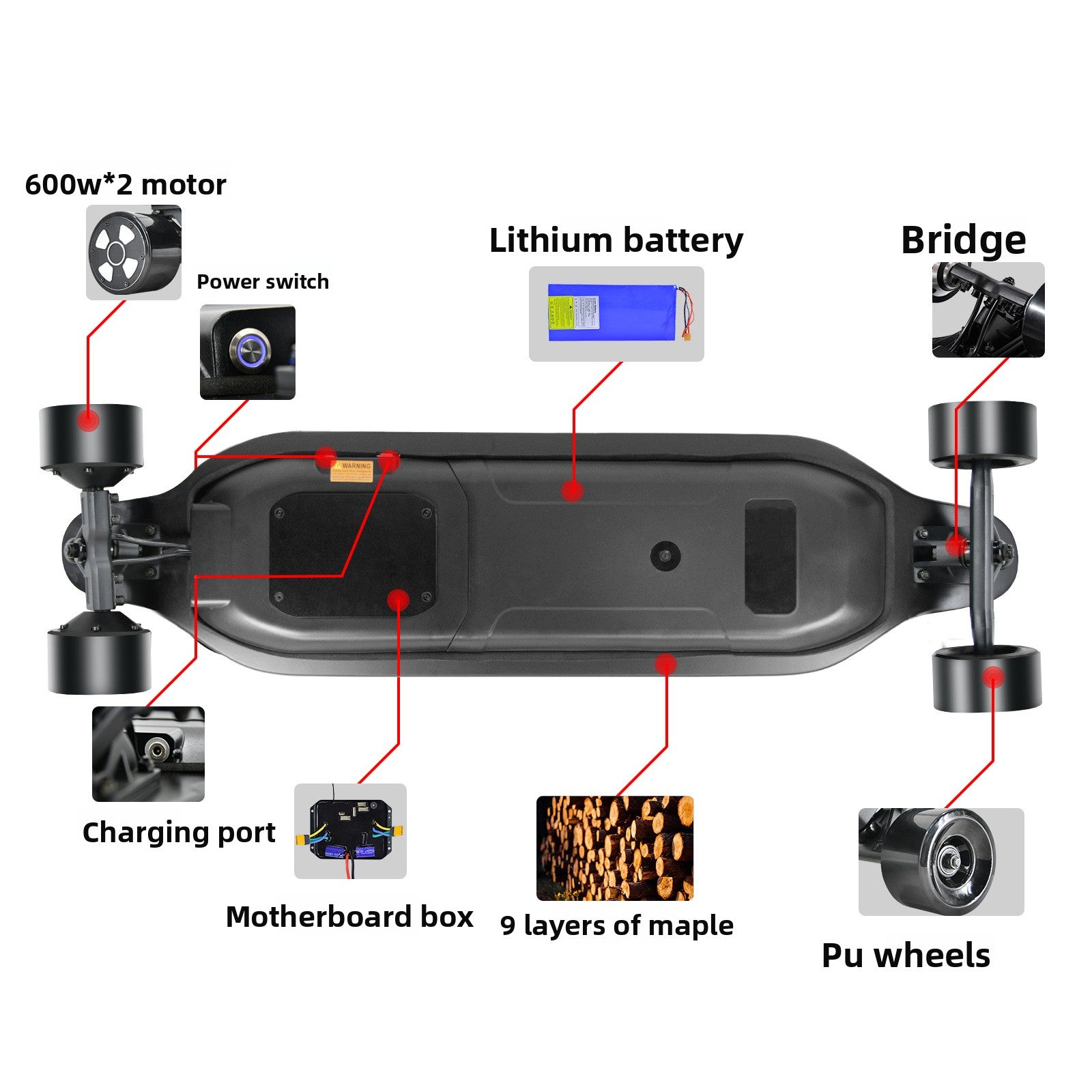Hub Motor Electric Scooter with Remote Control
