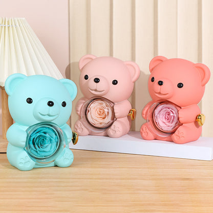Hug Bear Preserved Flower Jewelry Box
