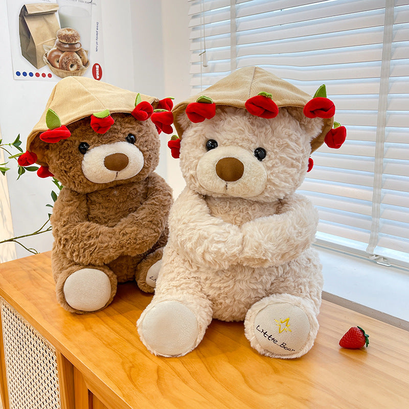 Hugging Flower Teddy Bear