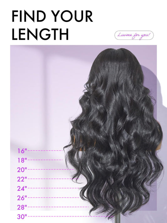 Human Hair Big Wave Medium Long Wig