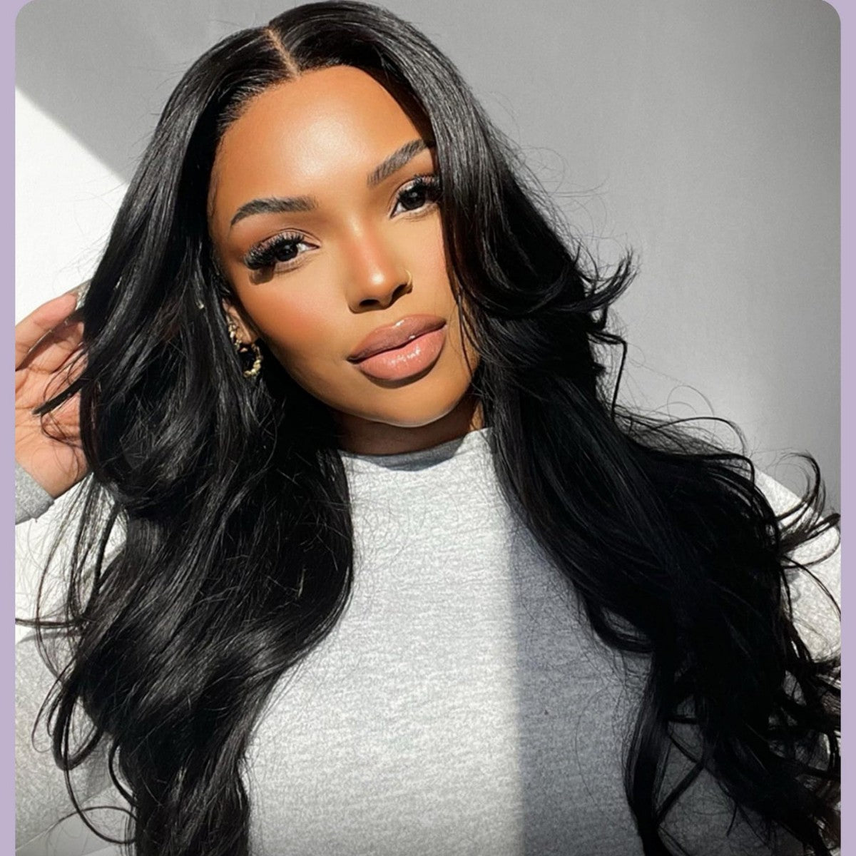 Human Hair Big Wave Medium Long Wig