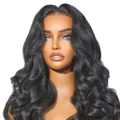 Human Hair Big Wave Medium Long Wig