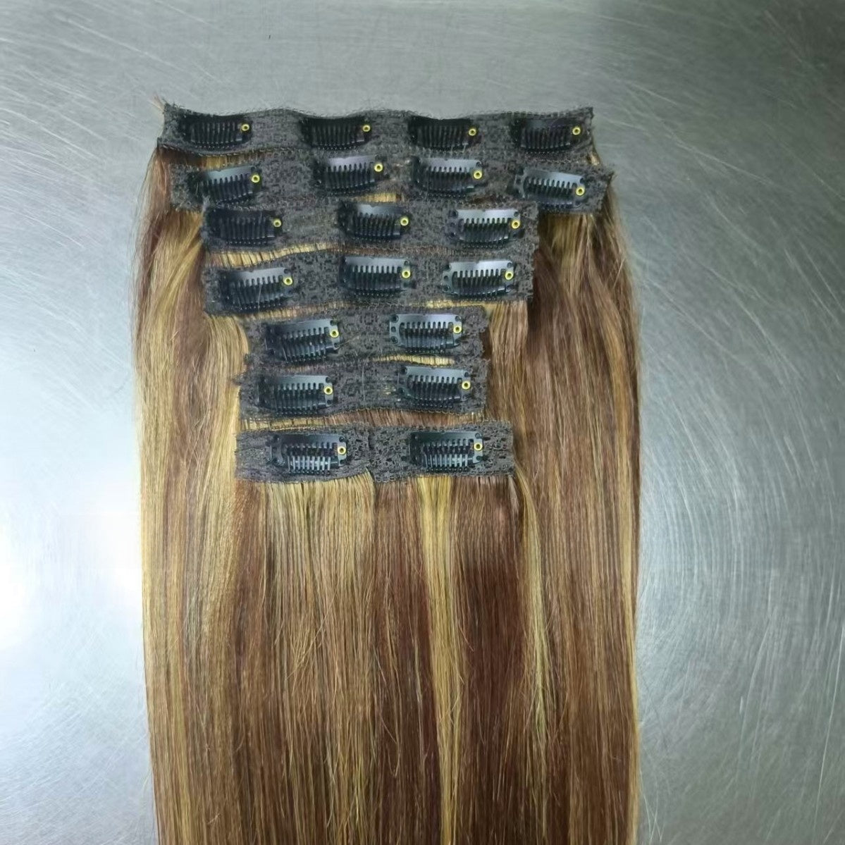 Human Hair Clip in Extensions 8 Piece Set