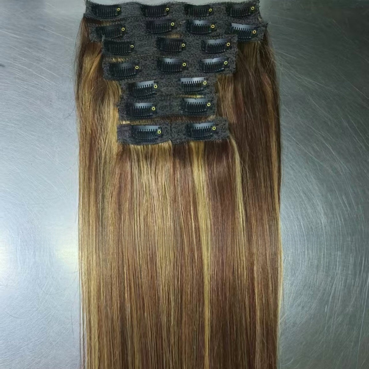 Human Hair Clip in Extensions 8 Piece Set