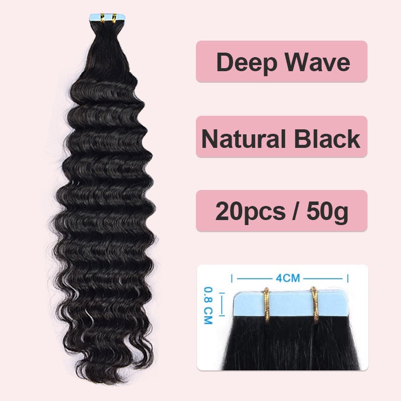 Human Hair Extension Tape for Straight and Wavy Styles