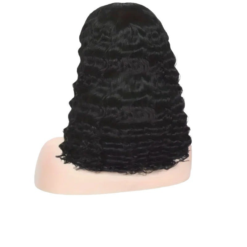 Human Hair Front Lace Wave Double Drawn Water Wave BOB Wig Foreign Trade Wig