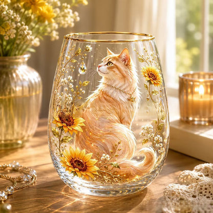 Hummingbird Design Glass Tea Cup