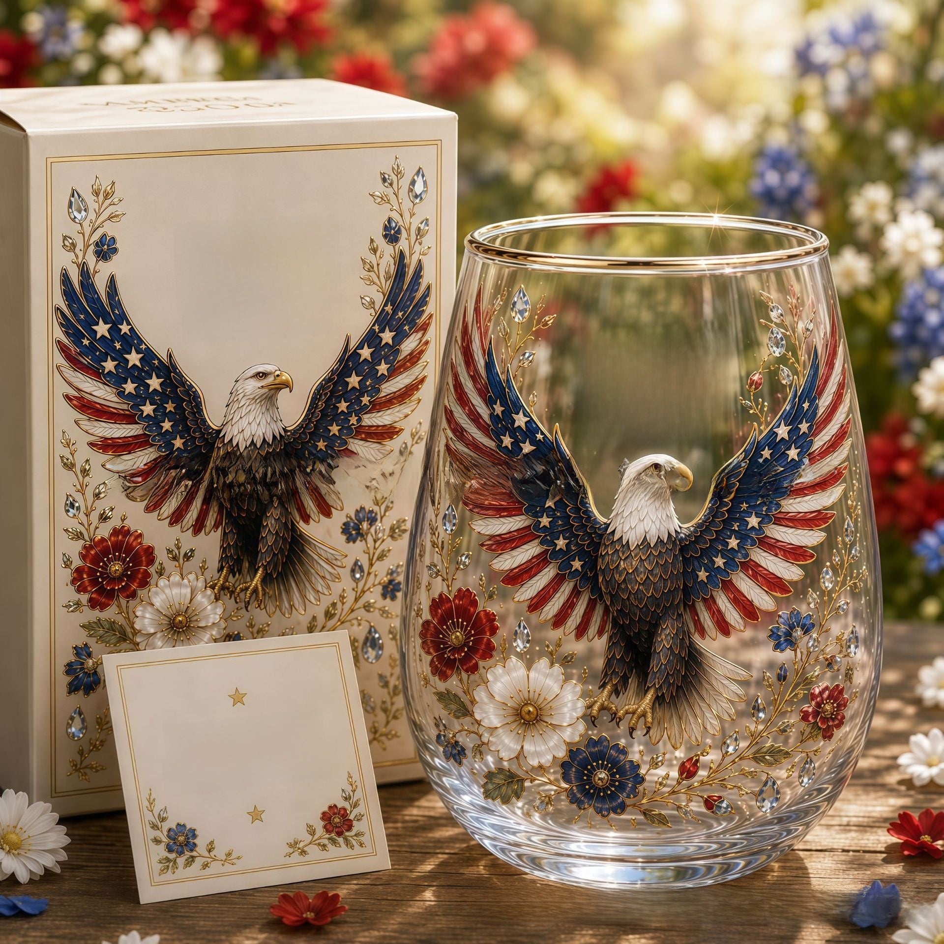 Hummingbird Design Glass Teacup