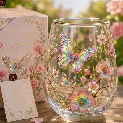 Hummingbird Design Glass Teacup