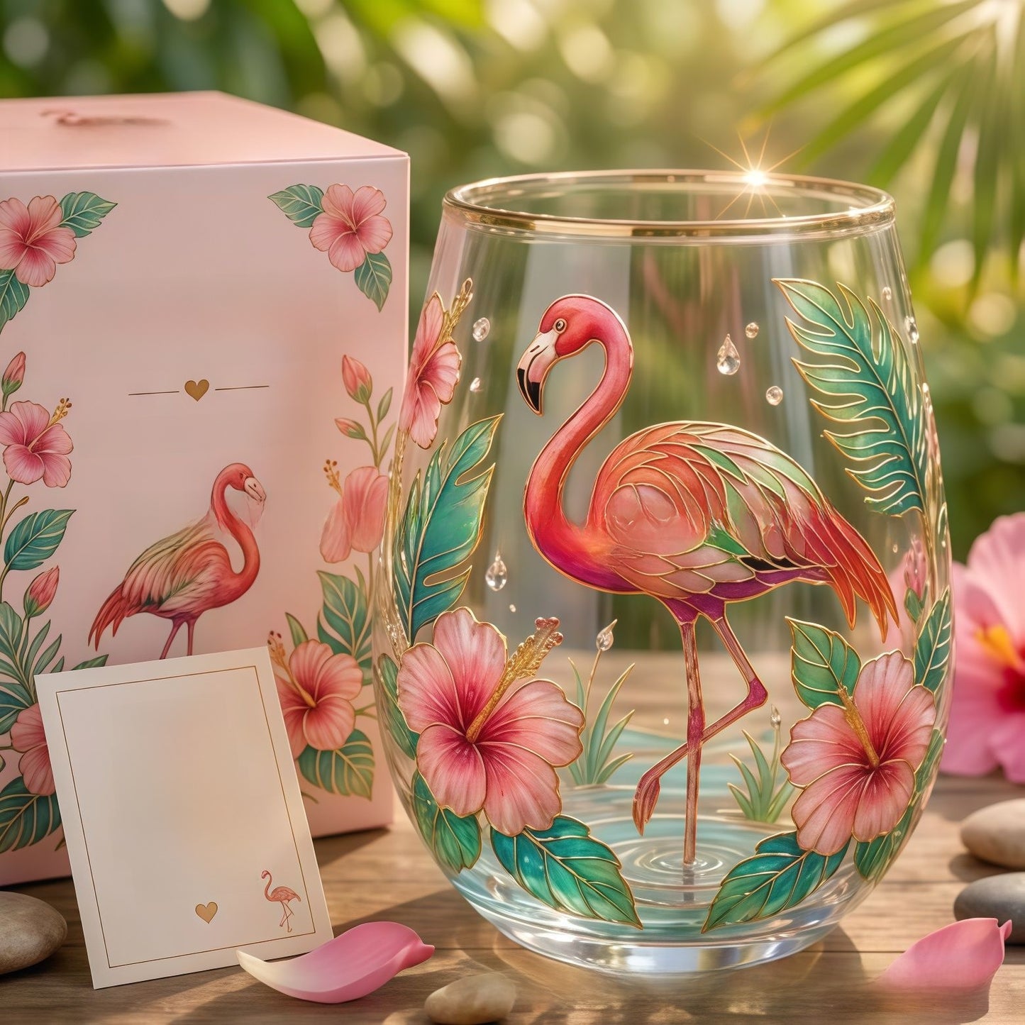 Hummingbird Design Glass Teacup