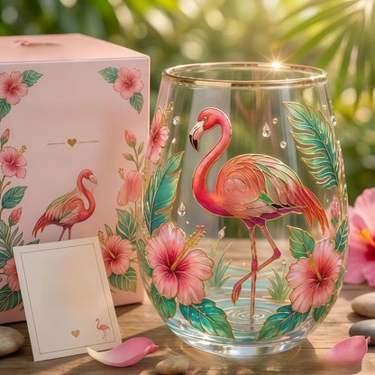 Hummingbird Design Glass Teacup