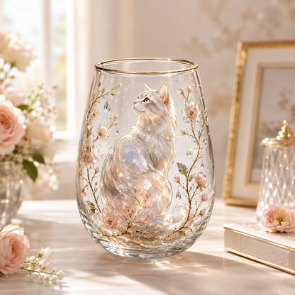 Hummingbird Design Glass Teacup