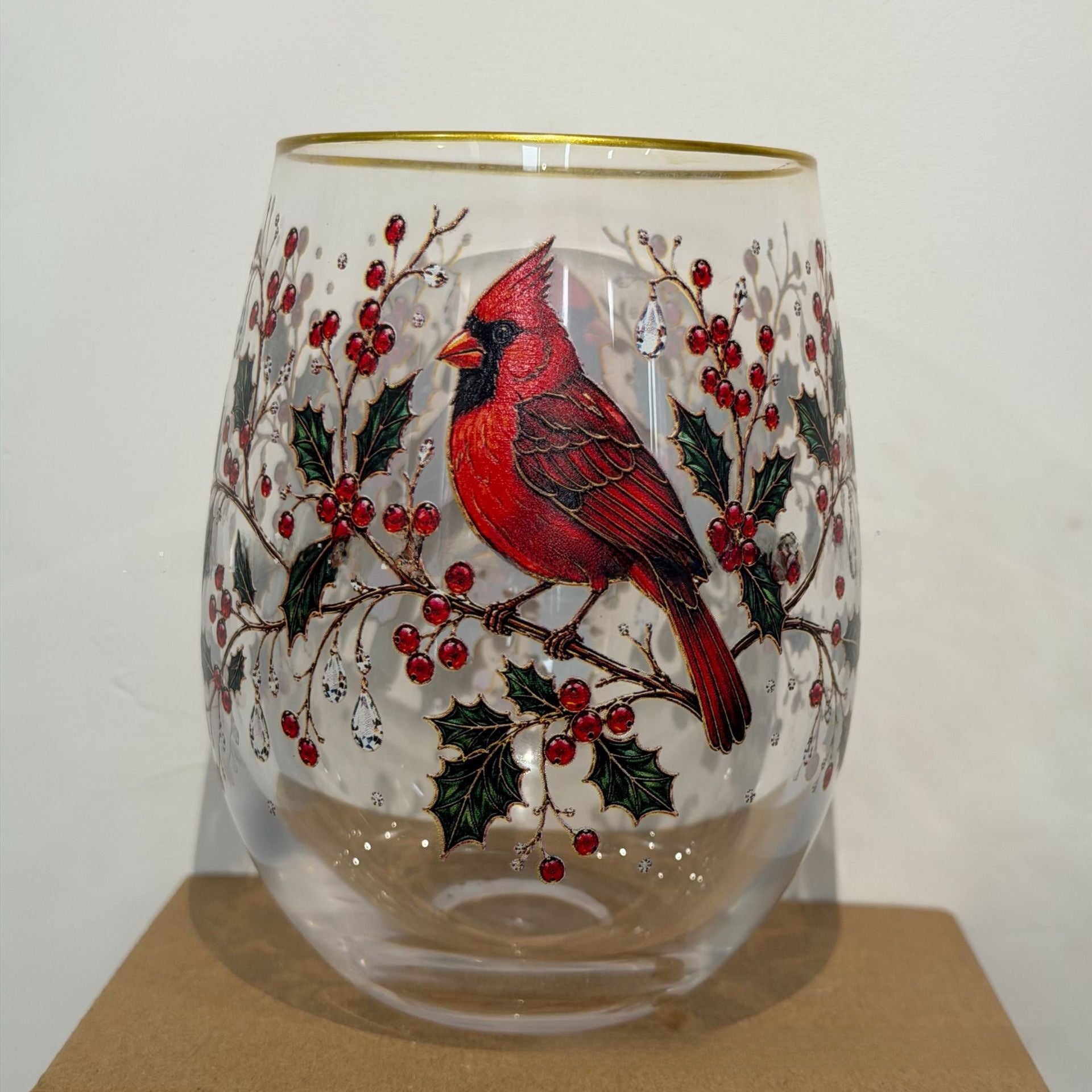 Hummingbird Design Glass Teacup
