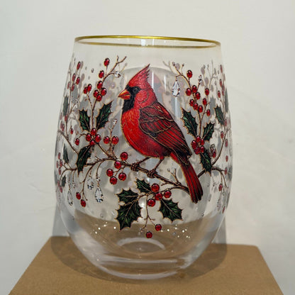 Hummingbird Design Glass Teacup