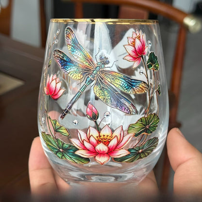Hummingbird Design Glass Teacup