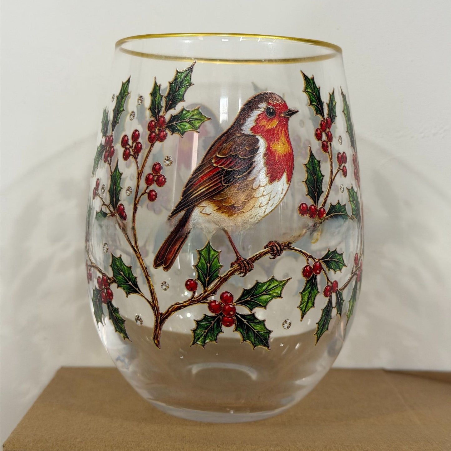 Hummingbird Design Glass Teacup