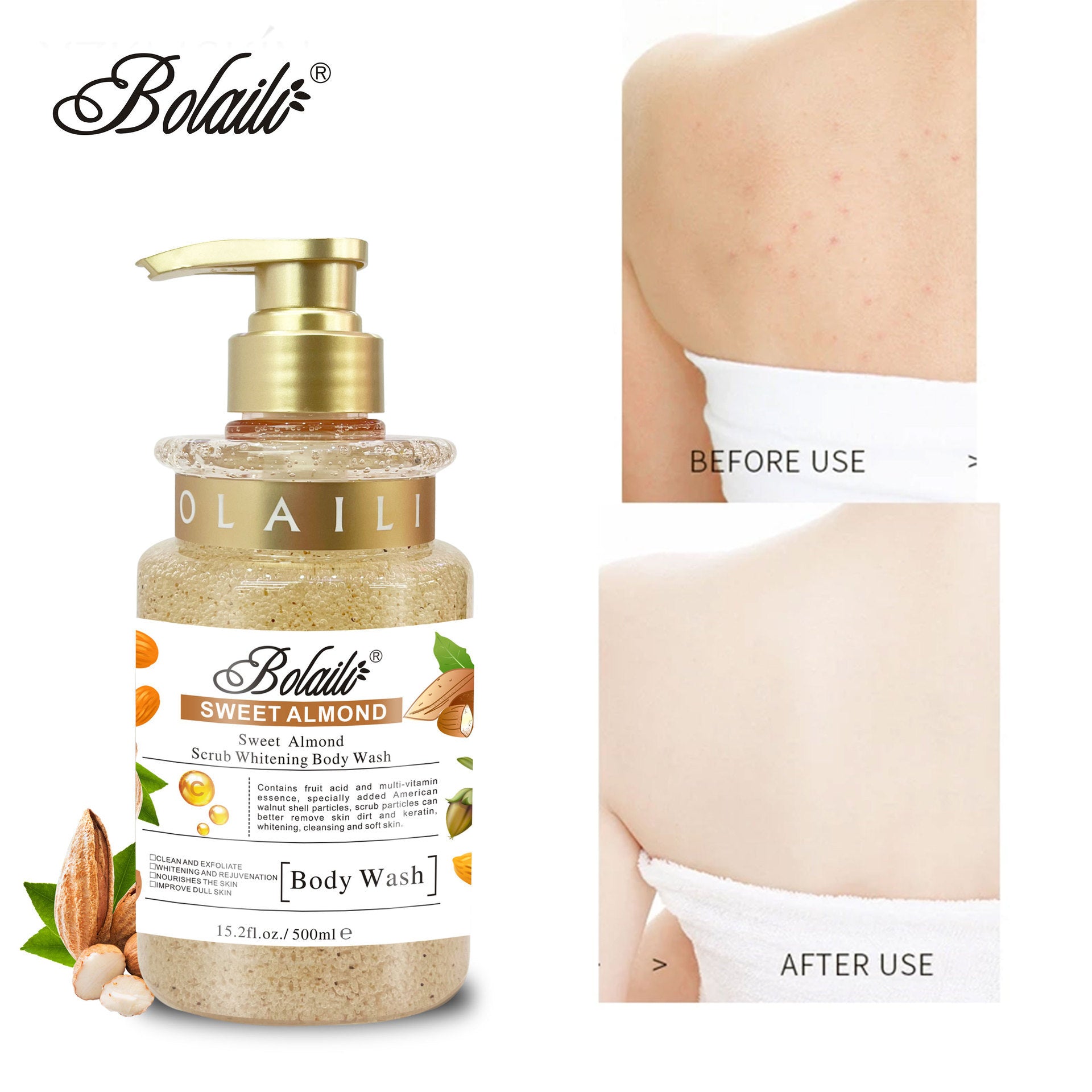 Hydrating Almond Shower Gel with Exfoliating Scrub