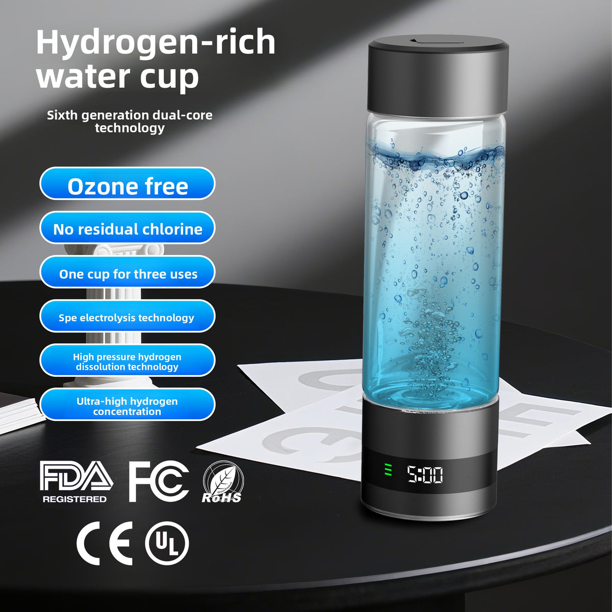 Hydrogen-rich water bottle