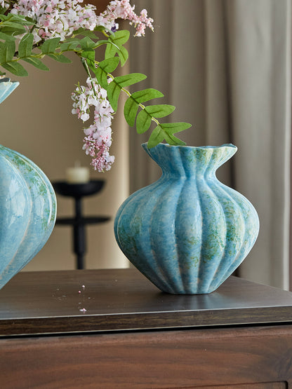 Hydroponic Ceramic Vase French Blue Gradient Decorative
