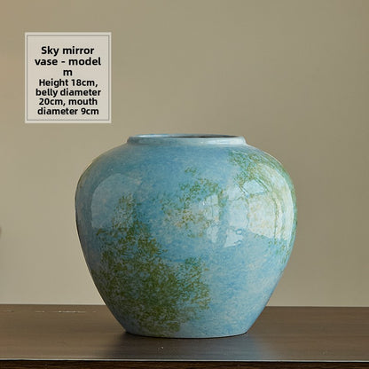 Hydroponic Ceramic Vase French Blue Gradient Decorative