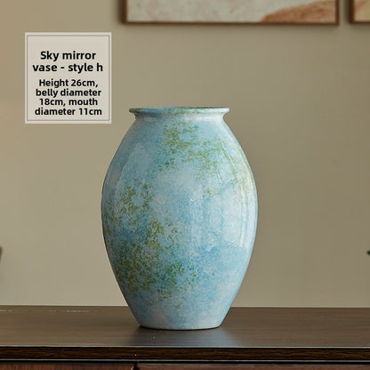 Hydroponic Ceramic Vase French Blue Gradient Decorative