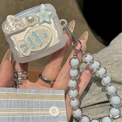 Ice Blue Fish Pattern AirPods Protective Case