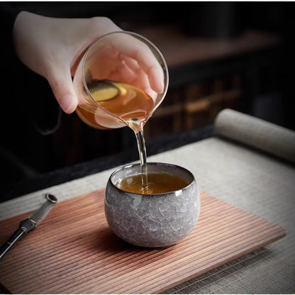 Ice Crack Ceramic Tea Cup