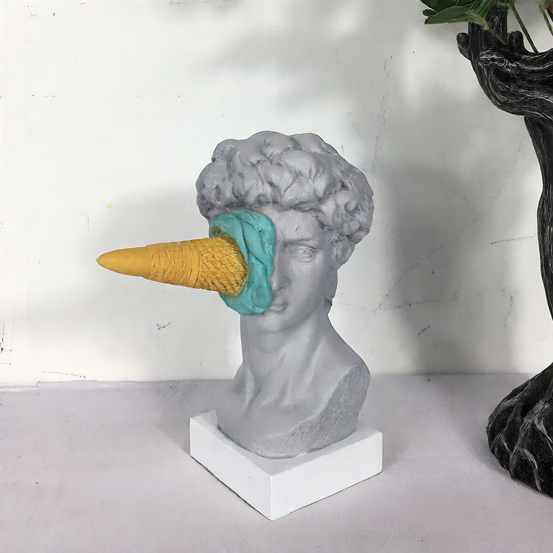 Ice cream hit the sculpture of David
