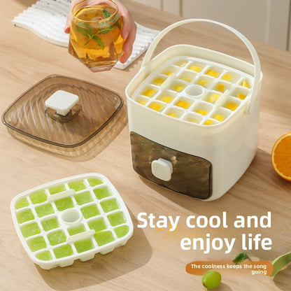 Ice Cube Mold with Handle and Storage Container