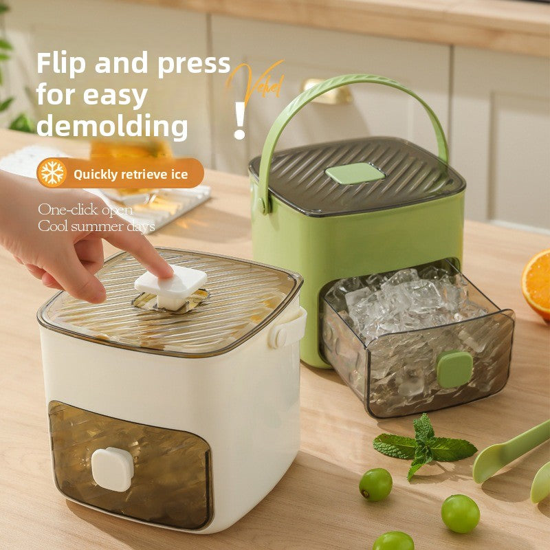 Ice Cube Mold with Handle and Storage Container