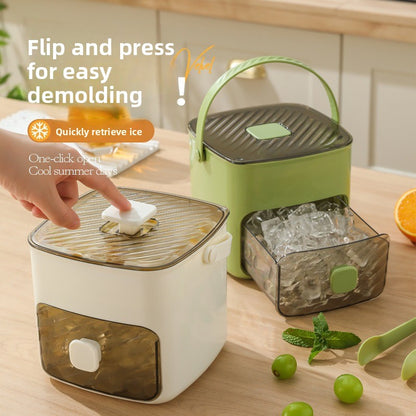 Ice Cube Mold with Handle and Storage Container