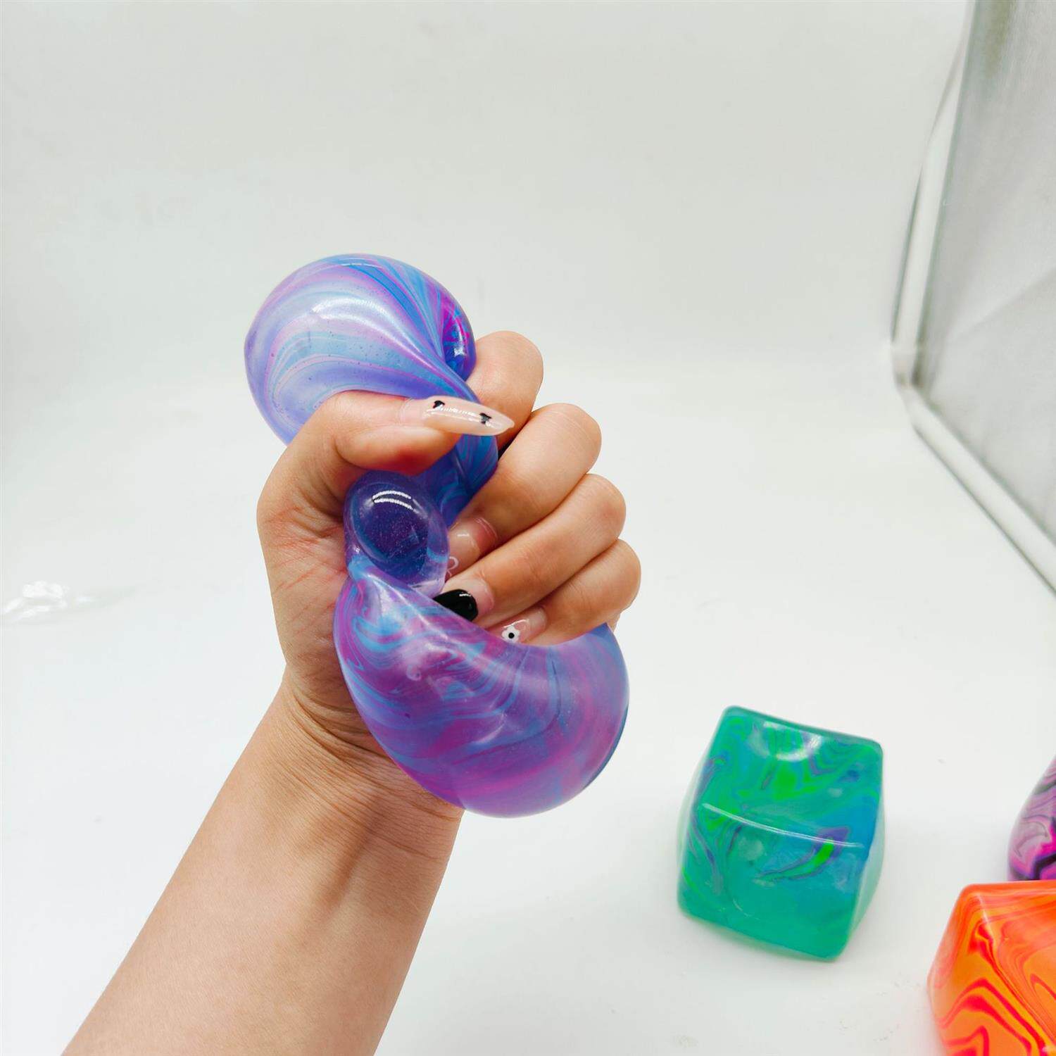 Ice cube squeeze toy