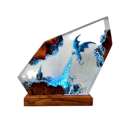 Ice Dragon resin creative night light