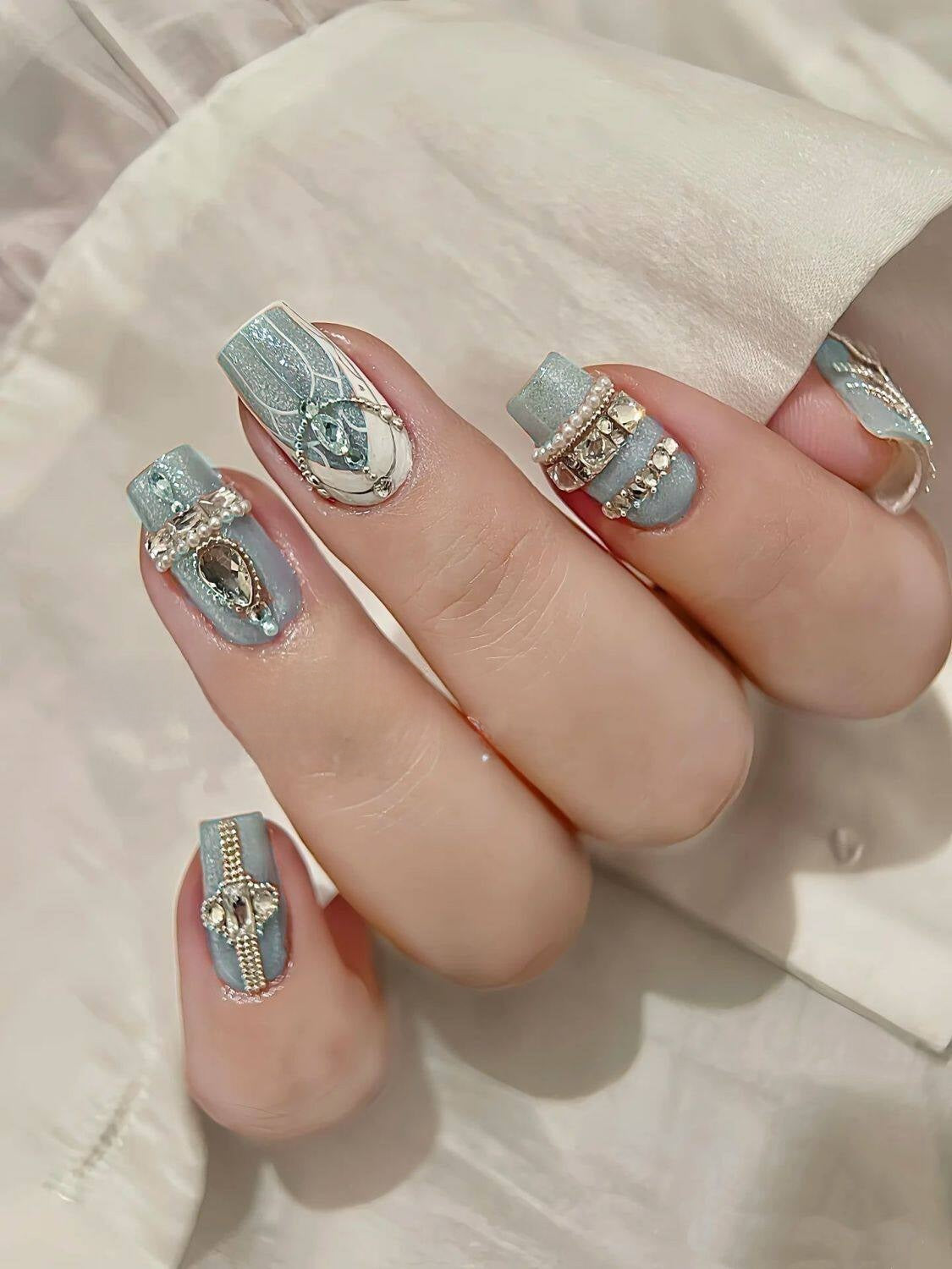 Ice Princess Galaxy Wearable Nail Tips