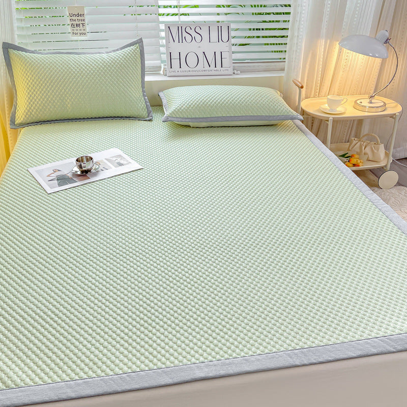 Ice Silk Bed Sheet Mat Machine Washable Cooling Mat with Elastic Band