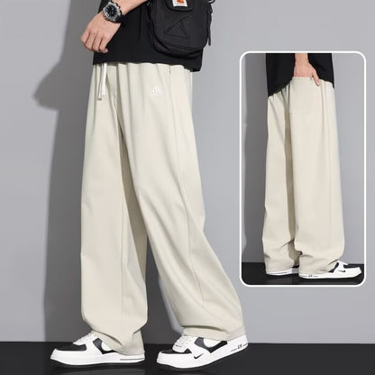 Ice Silk Curved Knife Pants for Men – Lightweight, Loose-Fit, Straight-Leg Trousers for Summer