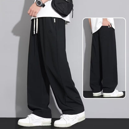 Ice Silk Curved Knife Pants for Men – Lightweight, Loose-Fit, Straight-Leg Trousers for Summer