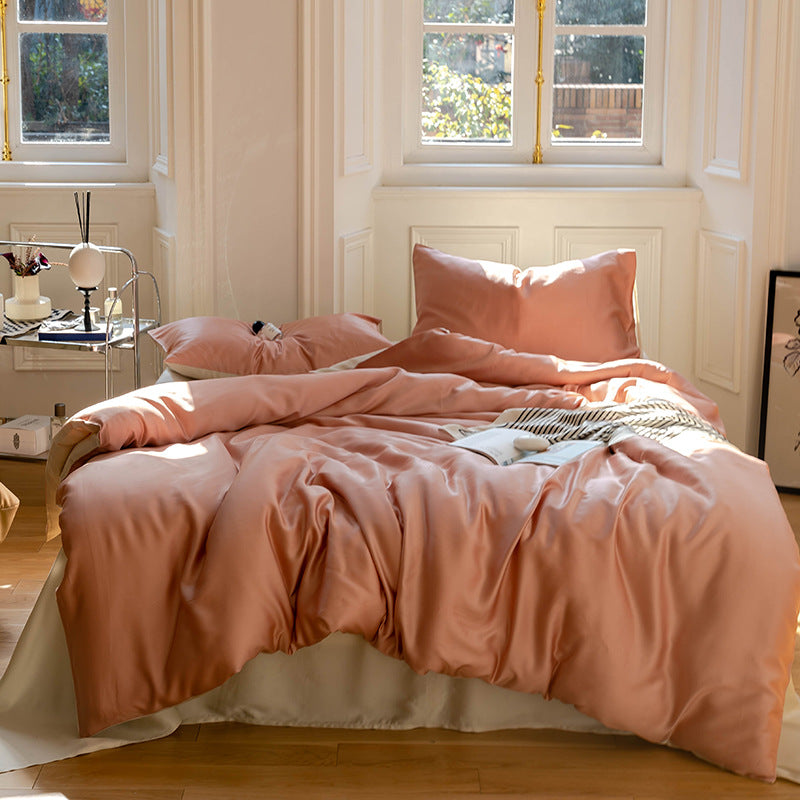Ice silk duvet cover, bed sheet, and fitted sheet
