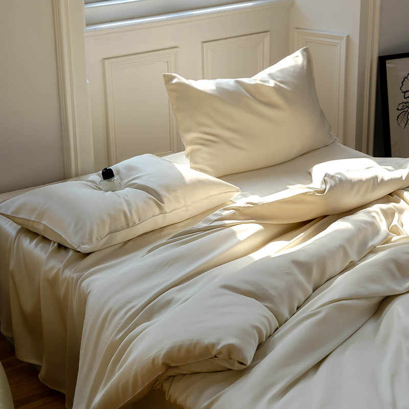 Ice silk duvet cover, bed sheet, and fitted sheet