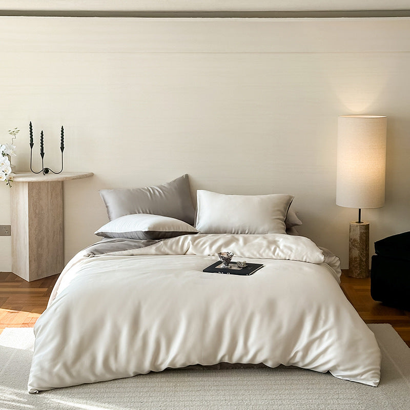 Ice silk duvet cover, bed sheet, and fitted sheet