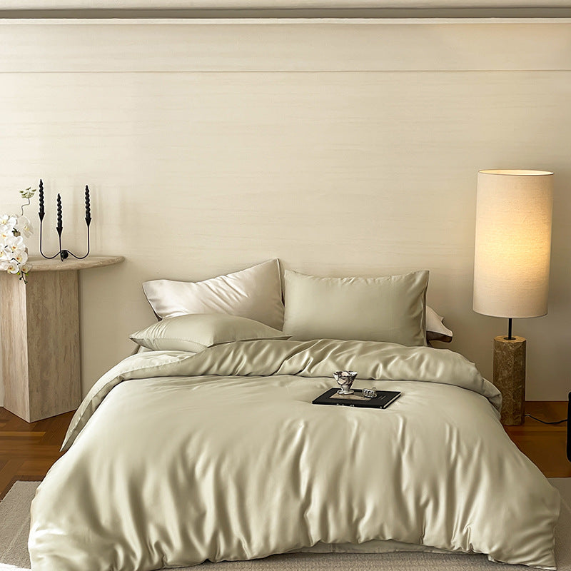 Ice silk duvet cover, bed sheet, and fitted sheet