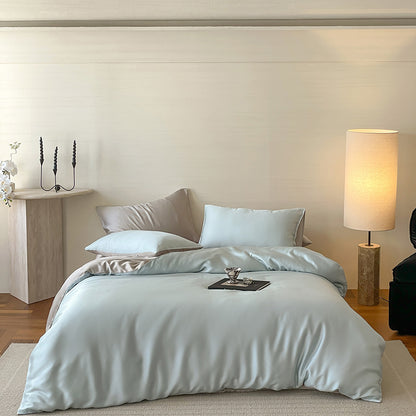Ice silk duvet cover, bed sheet, and fitted sheet